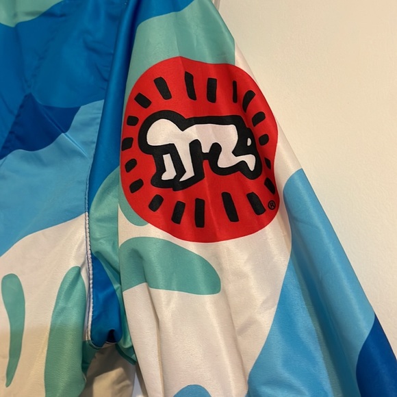 NWT Keith Haring x Members Only 1/4 ZIP Hooded Windbreaker jacket Tokyo Pop Camo - Picture 9 of 16
